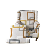 Housse fauteuil Crapaud <br> Géométrique Marron