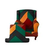 Housse fauteuil Crapaud <br> Géométrique Vert