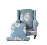 Housse fauteuil Crapaud <br> Tropicale Bleue
