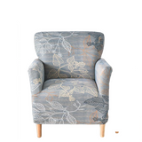 Housse fauteuil Scandinave <br> Fleurie Grise