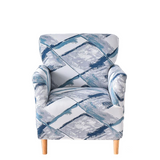 Housse fauteuil Scandinave <br> Géométrique Bleue