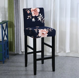 Housse de Tabouret <br> Fleurie Bleu Marine