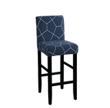 Navy Blue Geometric Stool Cover<br>