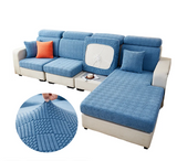 Housse de Coussin Canapé <br> Jacquard Bleu