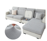 Sofa Cushion Cover <br> Light Grey Interwoven Jacquard