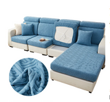 Housse de Coussin Canapé <br> Jacquard Labyrinthe Bleu