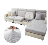Sofa Cushion Cover <br> Light Gray Labyrinth Jacquard