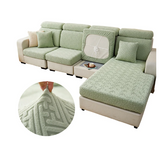 Housse de Coussin Canapé <br> Jacquard Labyrinthe Vert