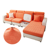 Sofa Cushion Cover <br> Orange Jacquard