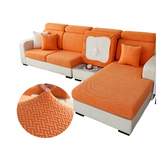 Dark Orange Jacquard Sofa Cushion Cover<br>