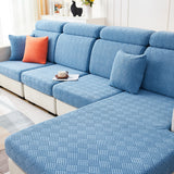 Housse de Coussin Canapé <br> Jacquard Bleu