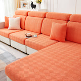 Sofa Cushion Cover <br> Orange Jacquard