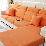 Dark Orange Jacquard Sofa Cushion Cover<br>
