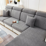 Housse de Coussin Canapé <br> Jacquard Labyrinthe Gris