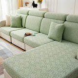 Housse de Coussin Canapé <br> Jacquard Labyrinthe Vert