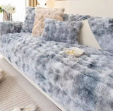 Plaid pour canapé <br> Peluche Bleu