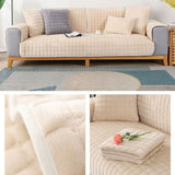 Velvet sofa throw <br> Thick Beige