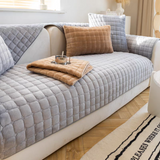 Velvet sofa throw <br> Thick Light Grey