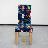 Housse de chaise <br> Merry Christmas Bleue