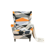 Housse fauteuil <br> Extensible Géométrique Orange