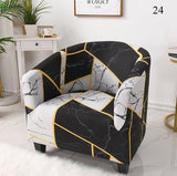 Housse fauteuil Cabriolet <br> Géométrique Marbrée Noire