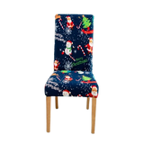 Housse de chaise <br> Merry Christmas Bleue